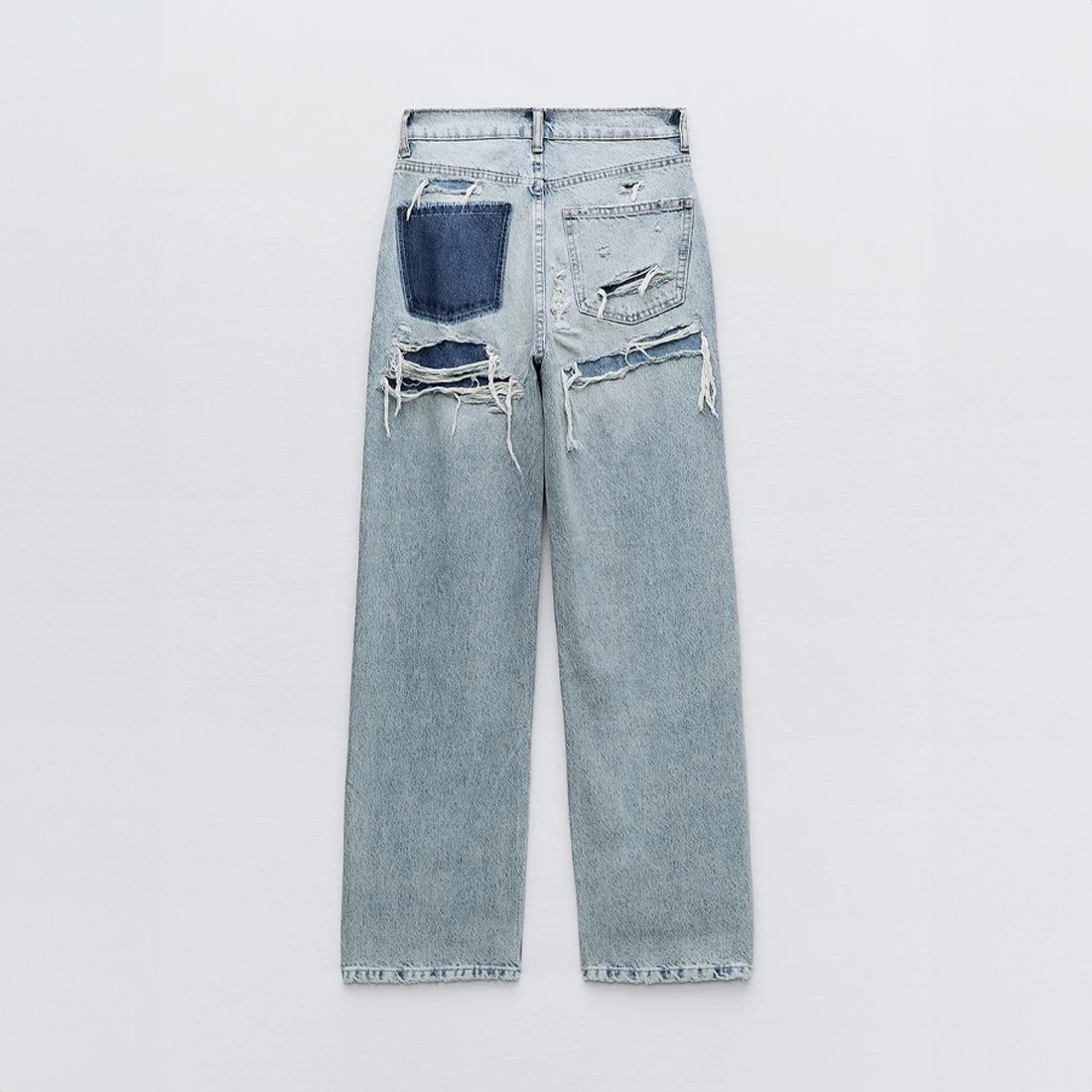 DISTRESSED STRAIGHT-LEG JEANS FOR WOMEN