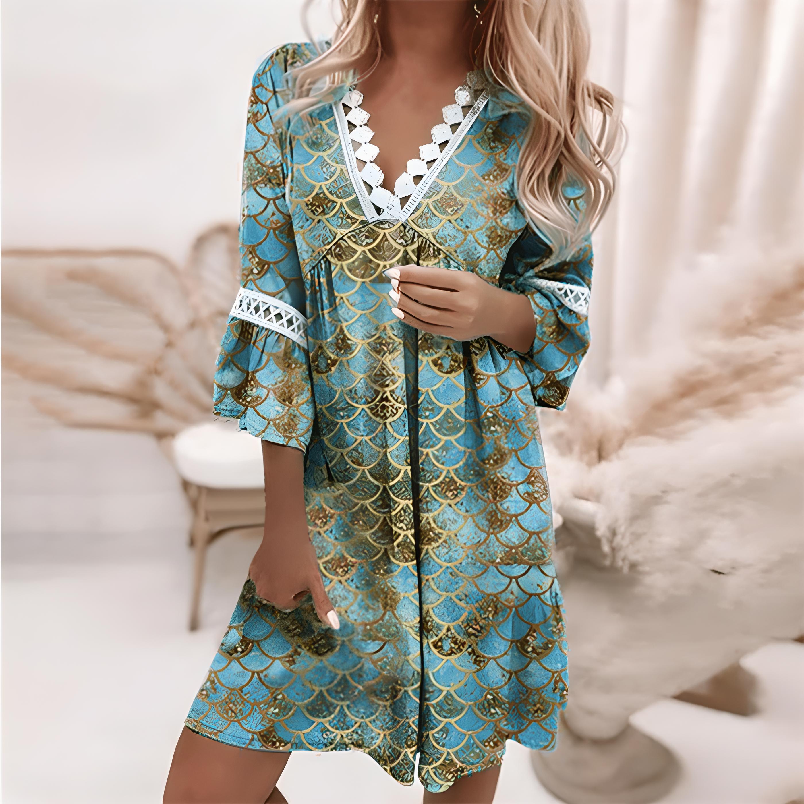 V-NECK ELEGANT DRESS FOR WOMEN