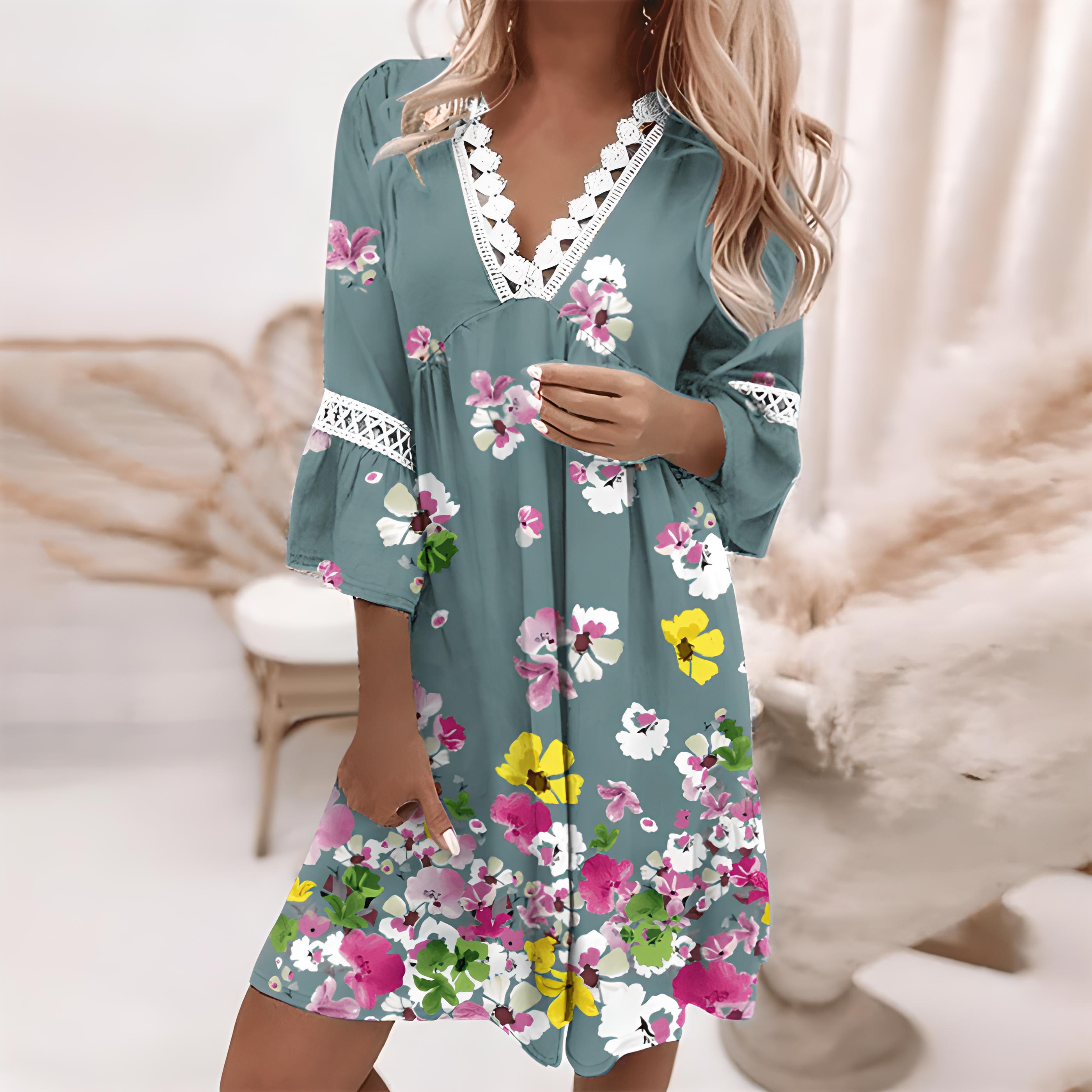 V-NECK ELEGANT DRESS FOR WOMEN
